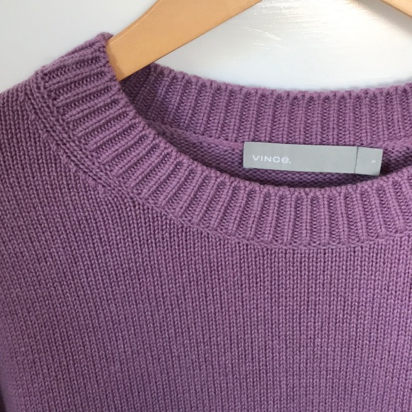 Vince Purple Cashmere Medium Weight Boxy Sweater S - Picture 4 of 10